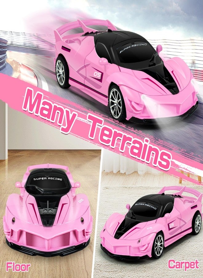 Bloolilies Remote Control Car for Girls, 1:18 Scale Hobby Rc Cars Toys for Kids Toddlers Age 3 4 5 6 7 8-12 Year Old- Model Sports Racing Car with Headlights Birthday Easter Gift, Pink - Image 4